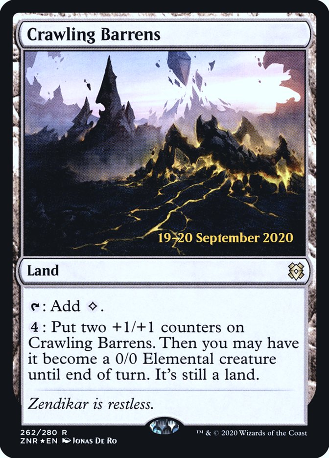 Crawling Barrens [Zendikar Rising Prerelease Promos] | Game Master's Emporium (The New GME)