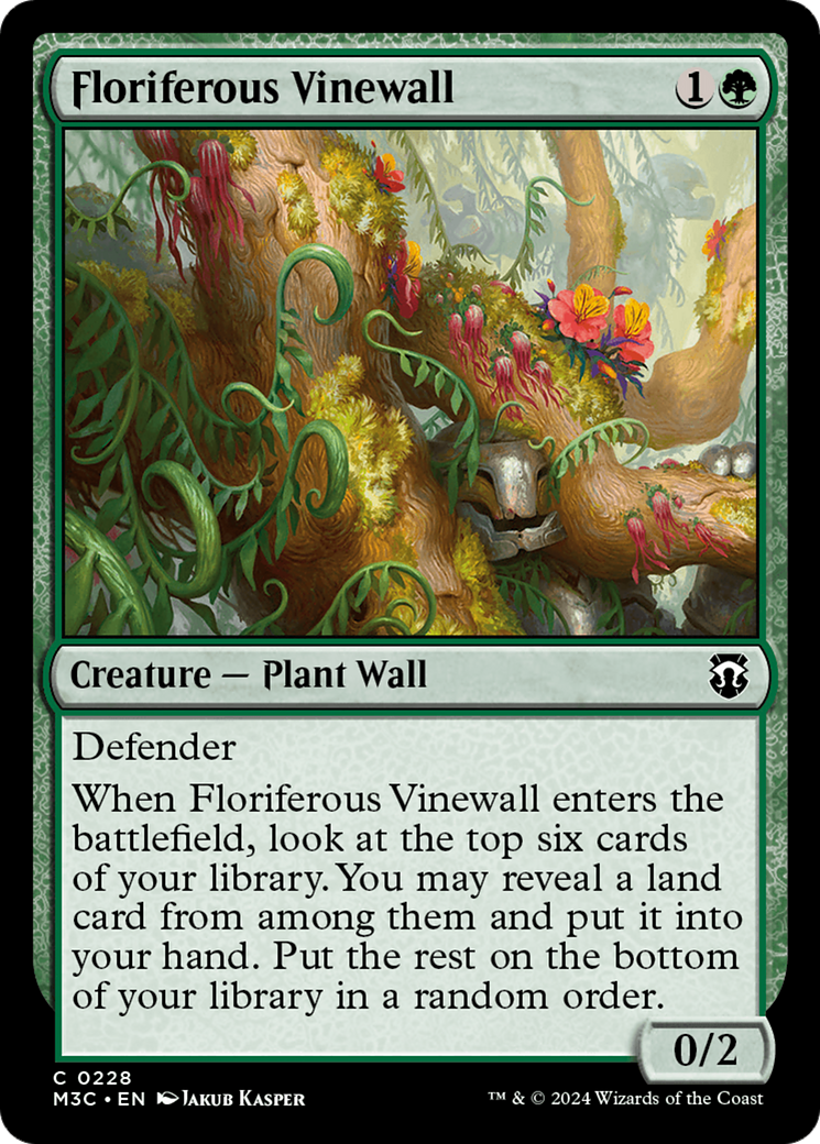 Floriferous Vinewall (Ripple Foil) [Modern Horizons 3 Commander] | Game Master's Emporium (The New GME)