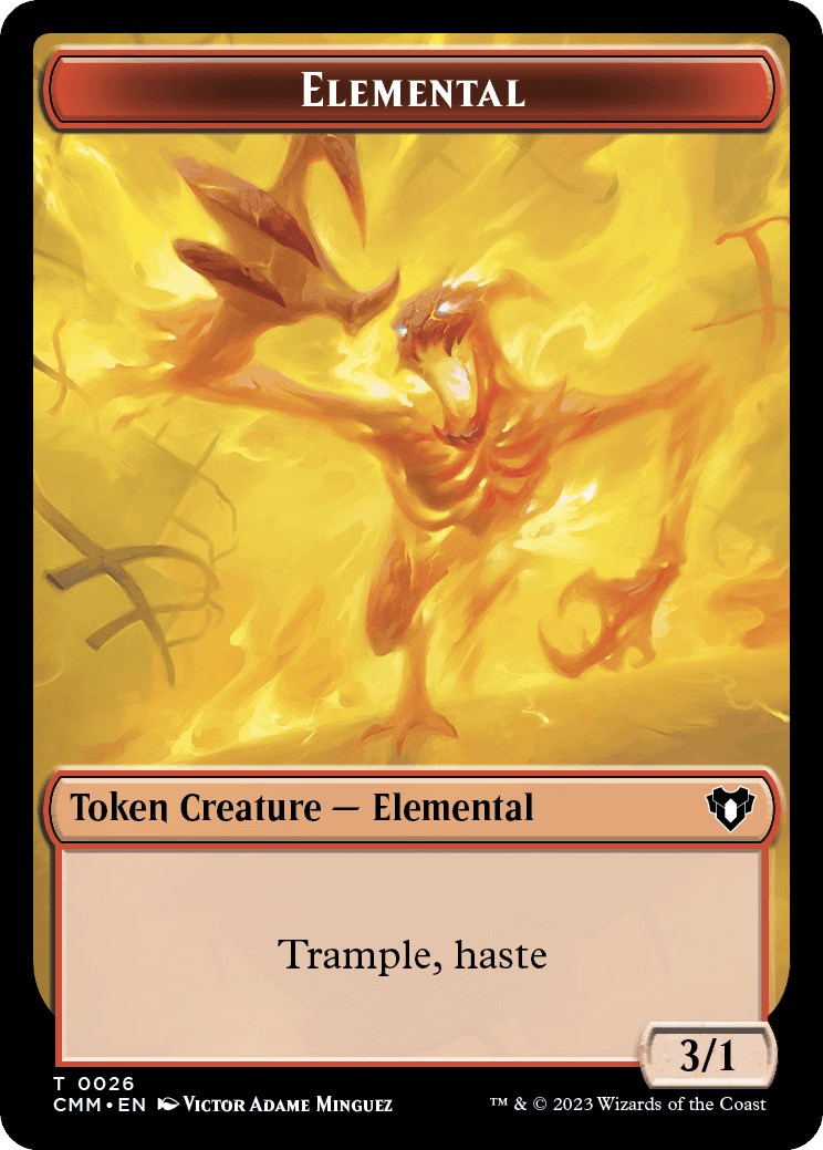 Elemental (0026) // Construct (0042) Double-Sided Token [Commander Masters Tokens] | Game Master's Emporium (The New GME)
