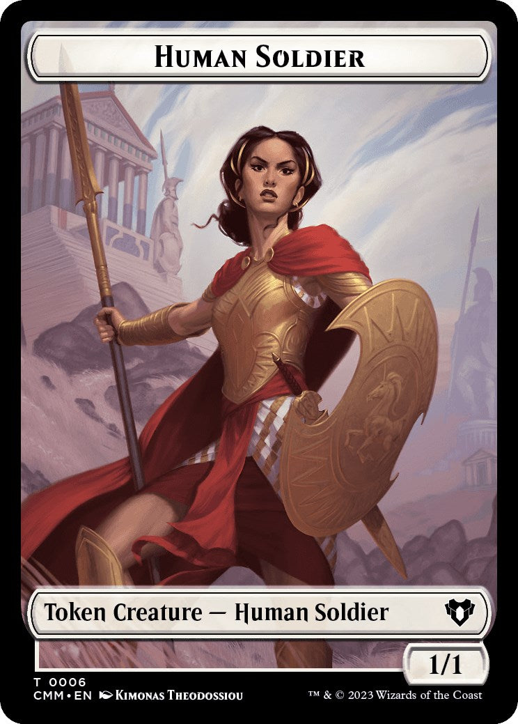 Human Soldier // Zombie (0013) Double-Sided Token [Commander Masters Tokens] | Game Master's Emporium (The New GME)