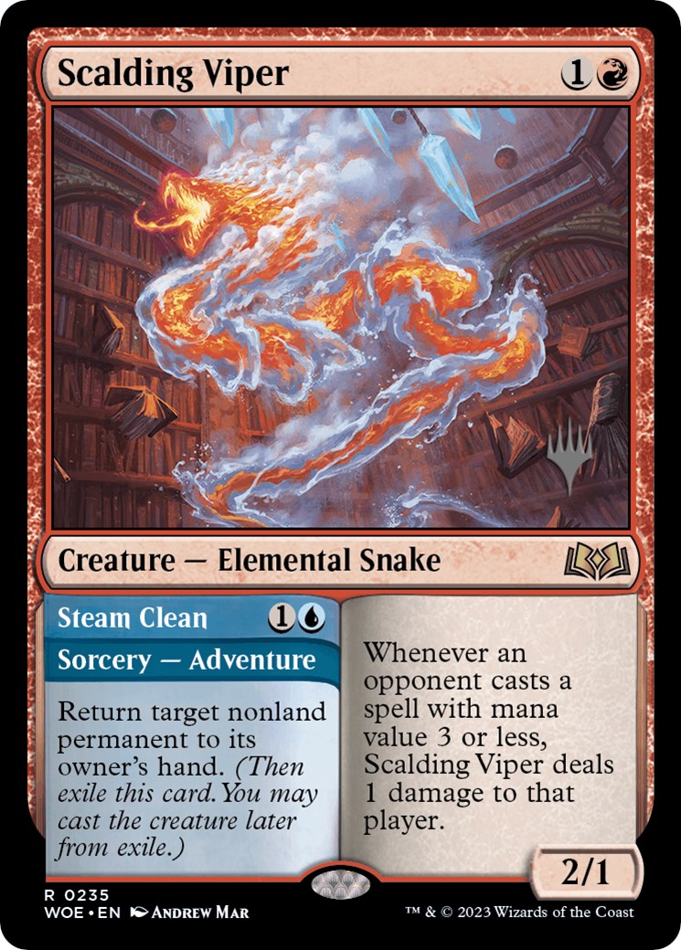 Scalding Viper // Steam Clean (Promo Pack) [Wilds of Eldraine Promos] | Game Master's Emporium (The New GME)