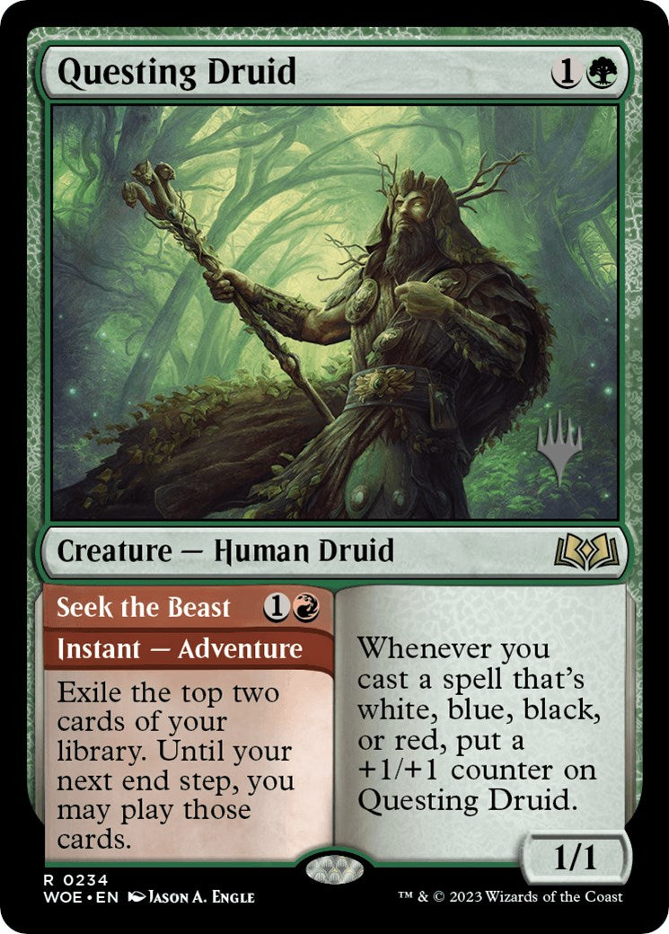 Questing Druid (Promo Pack) [Wilds of Eldraine Promos] | Game Master's Emporium (The New GME)
