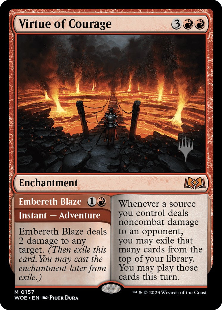 Virtue of Courage //Embereth Blaze (Promo Pack) [Wilds of Eldraine Promos] | Game Master's Emporium (The New GME)