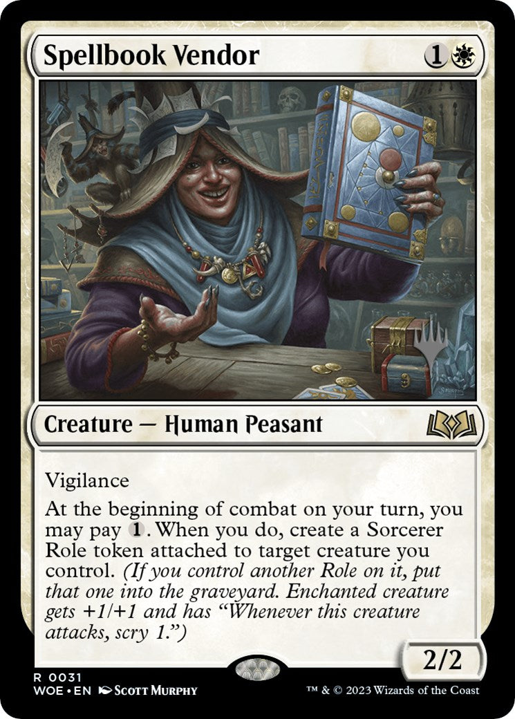 Spellbook Vendor (Promo Pack) [Wilds of Eldraine Promos] | Game Master's Emporium (The New GME)