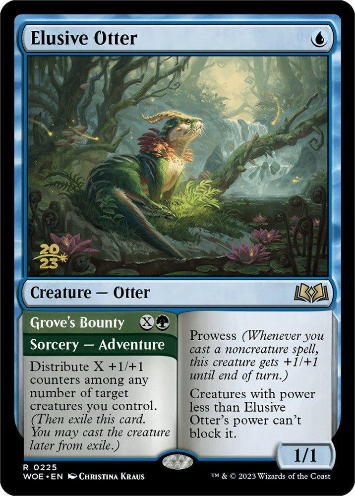 Elusive Otter // Grove's Bounty [Wilds of Eldraine Prerelease Promos] | Game Master's Emporium (The New GME)