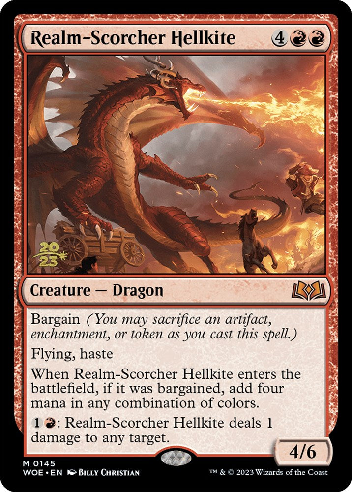 Realm-Scorcher Hellkite [Wilds of Eldraine Prerelease Promos] | Game Master's Emporium (The New GME)