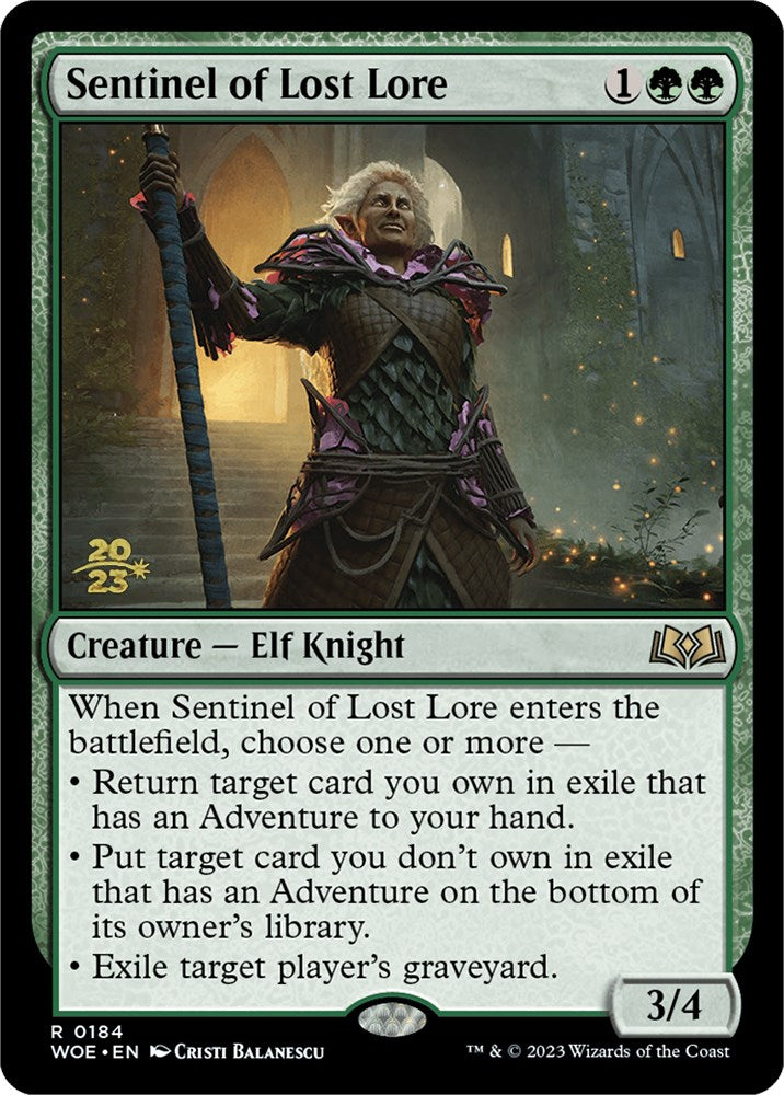 Sentinel of Lost Lore [Wilds of Eldraine Prerelease Promos] | Game Master's Emporium (The New GME)