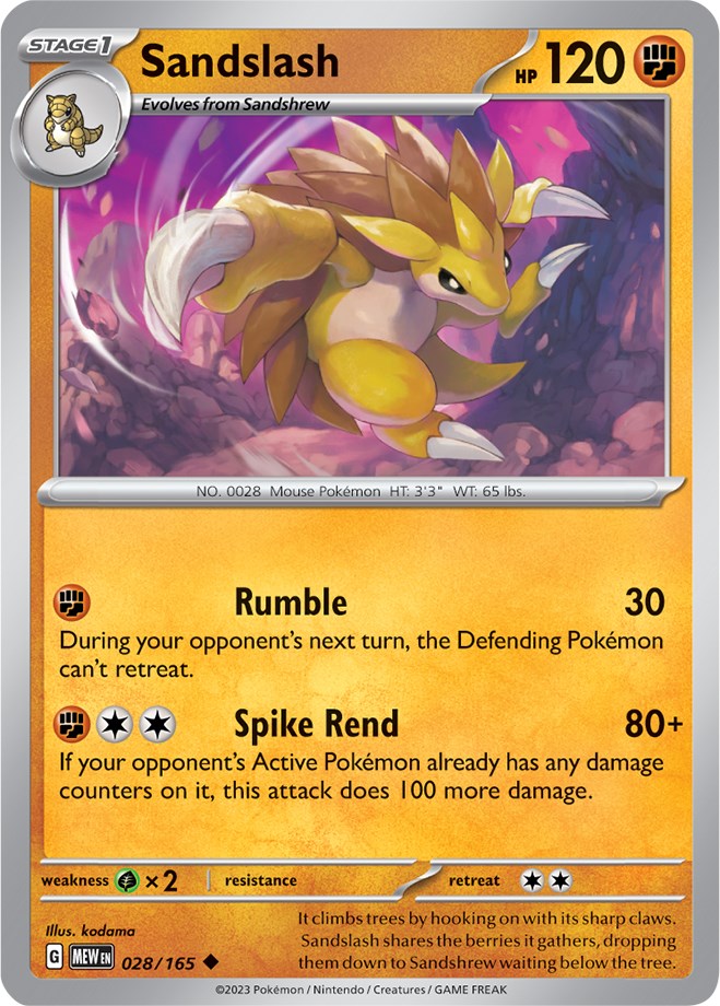 Sandslash (028/165) [Scarlet & Violet 151] | Game Master's Emporium (The New GME)