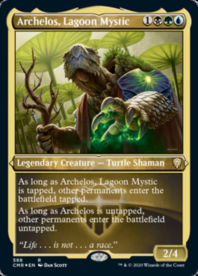 Archelos, Lagoon Mystic (Etched) [Commander Legends] | Game Master's Emporium (The New GME)