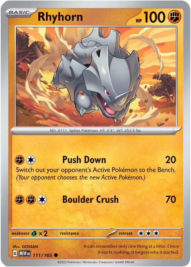 Rhyhorn (111/165) [Scarlet & Violet 151] | Game Master's Emporium (The New GME)