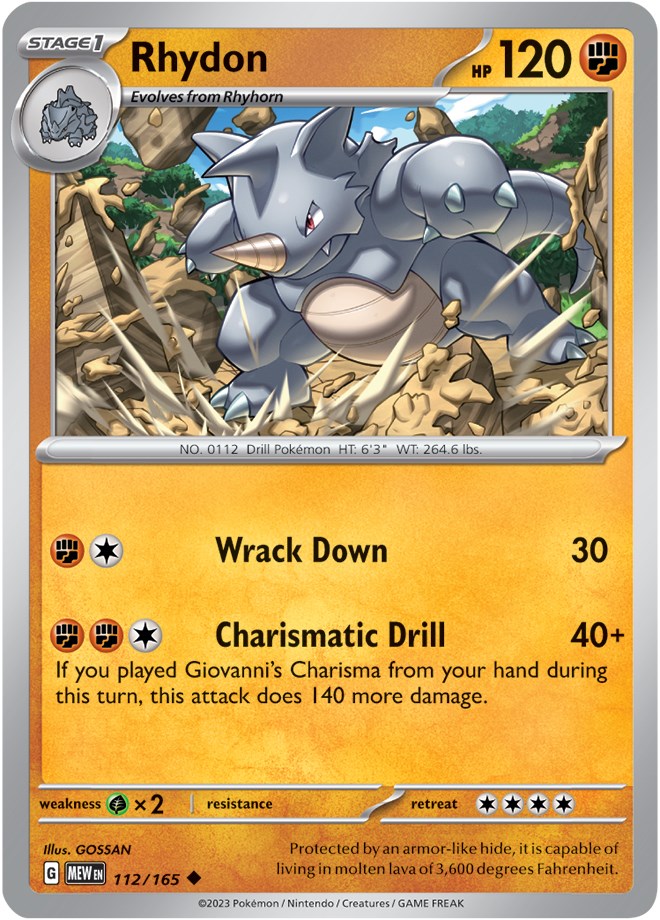 Rhydon (112/165) [Scarlet & Violet 151] | Game Master's Emporium (The New GME)