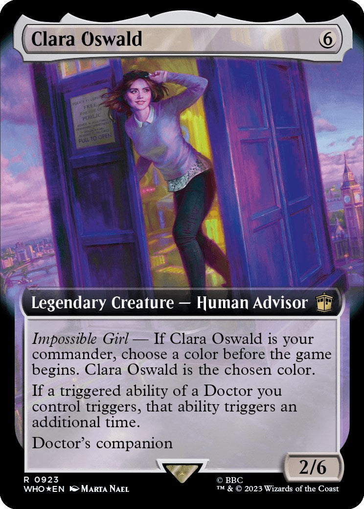 Clara Oswald (Extended Art) (Surge Foil) [Doctor Who] | Game Master's Emporium (The New GME)