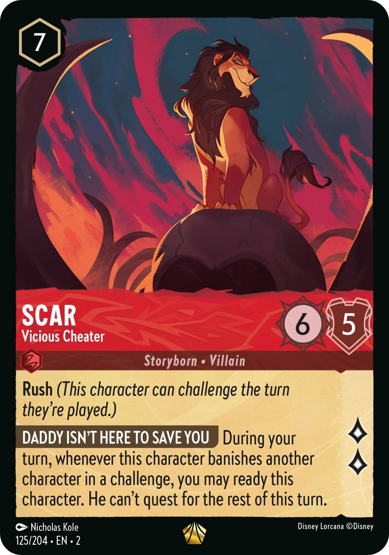 Scar - Vicious Cheater (125/204) [Rise of the Floodborn] | Game Master's Emporium (The New GME)