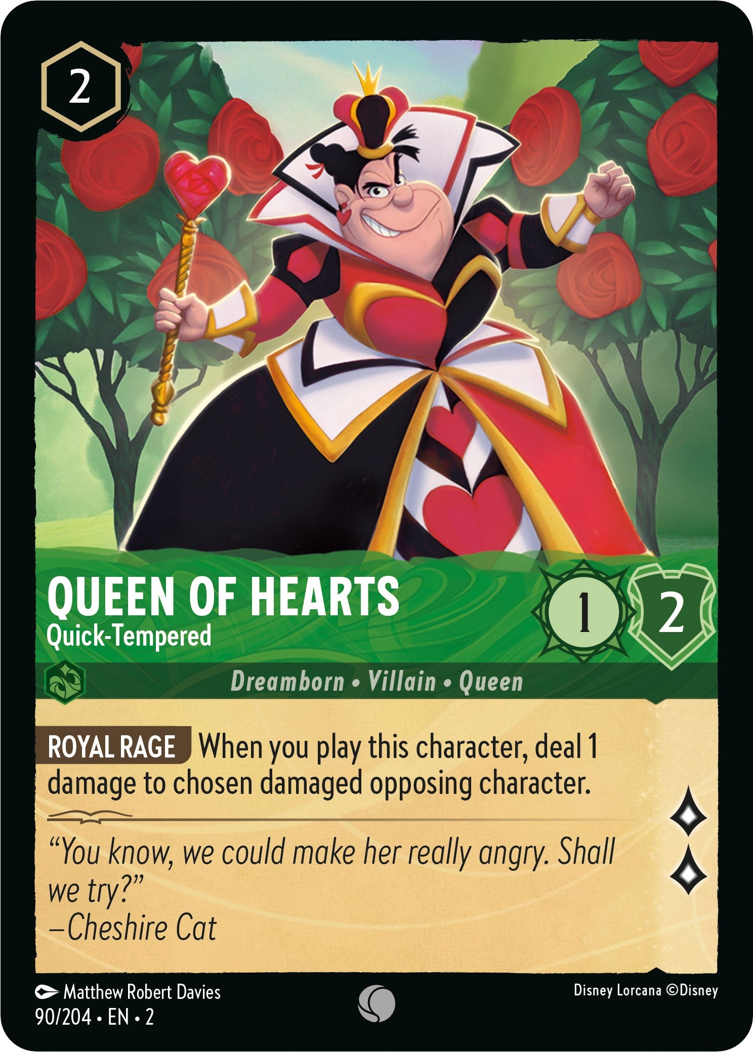 Queen of Hearts - Quick-Tempered (90/204) [Rise of the Floodborn] | Game Master's Emporium (The New GME)