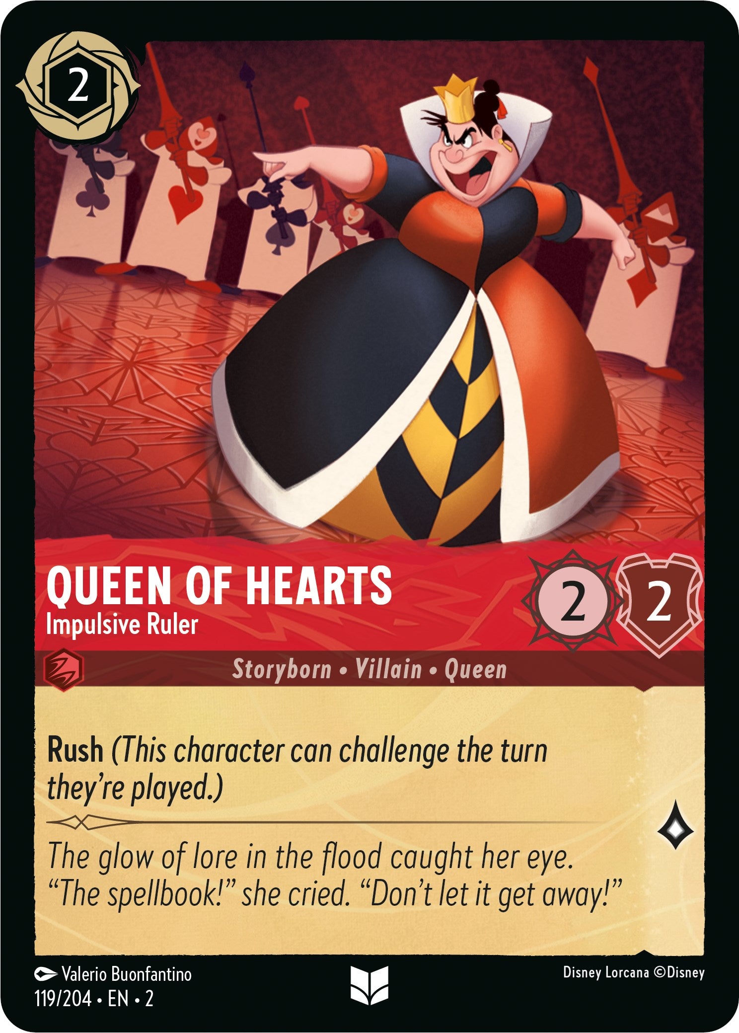 Queen of Hearts - Impulsive Ruler (119/204) [Rise of the Floodborn] | Game Master's Emporium (The New GME)