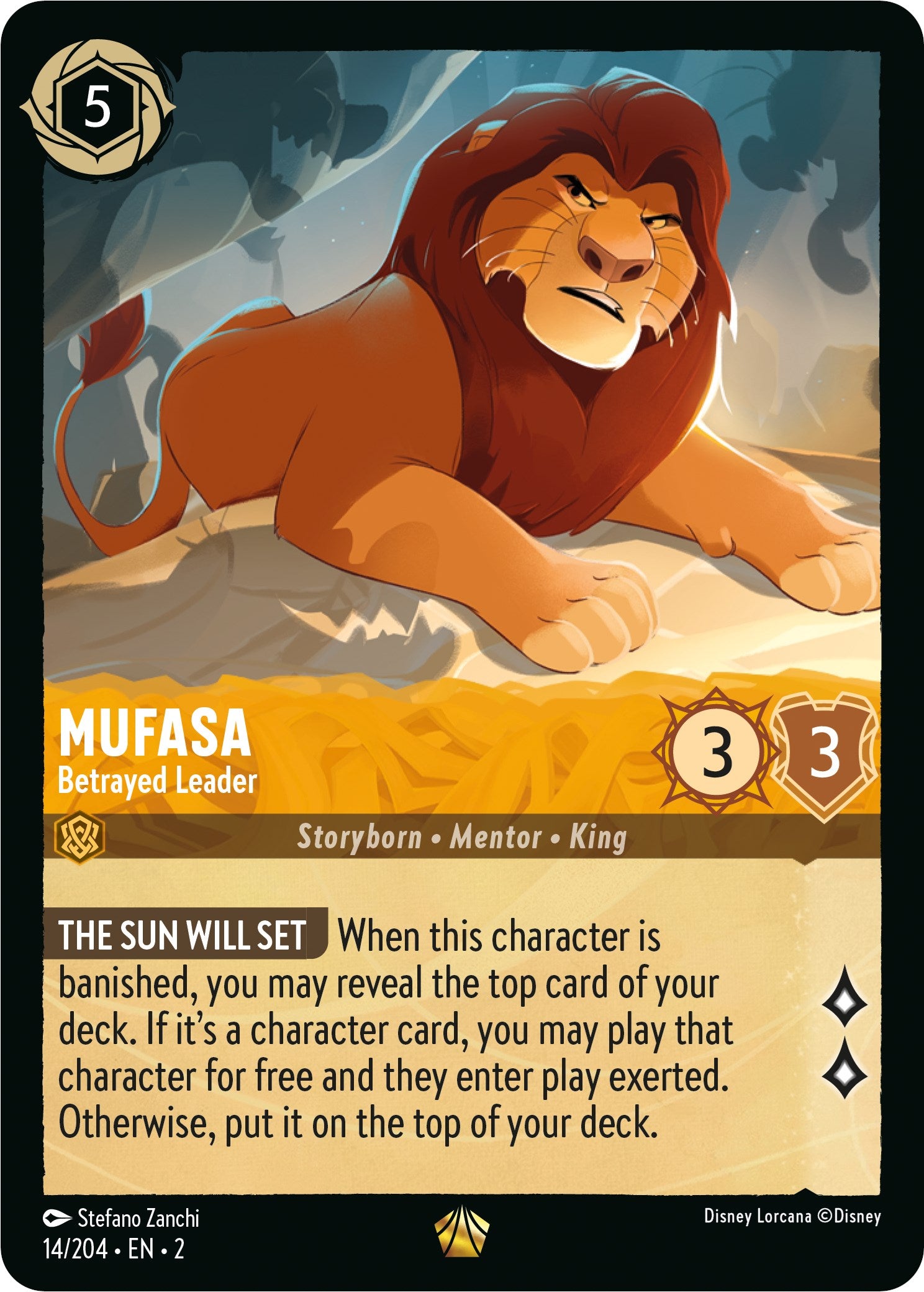 Mufasa - Betrayed Leader (14/204) [Rise of the Floodborn] | Game Master's Emporium (The New GME)