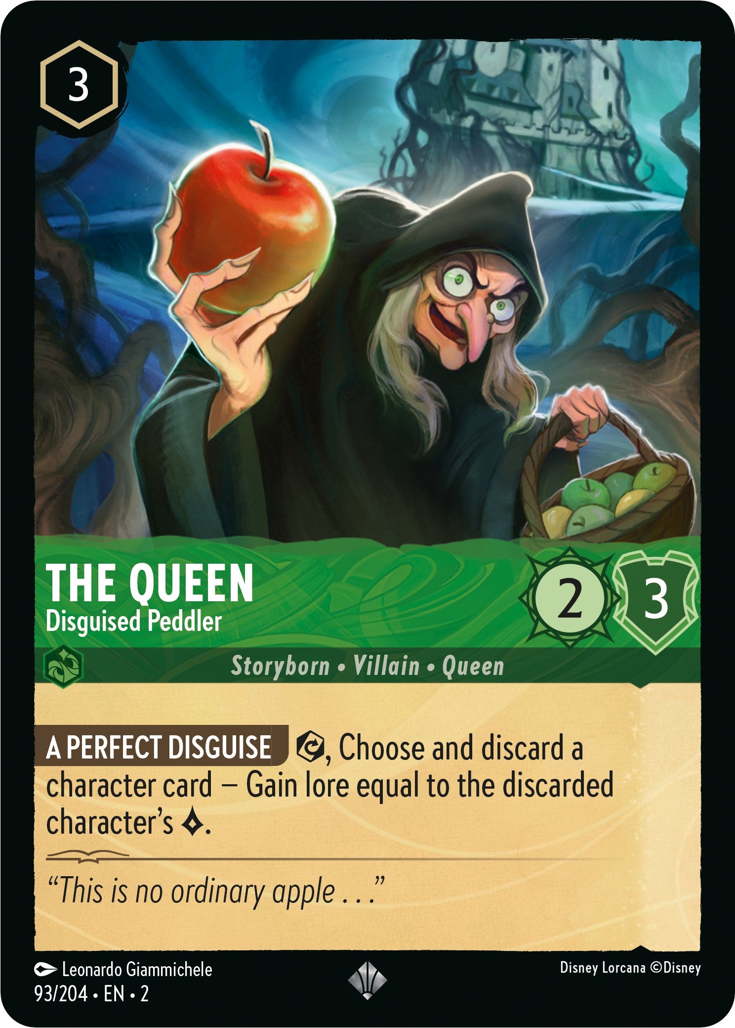 The Queen - Disguised Peddler (93/204) [Rise of the Floodborn] | Game Master's Emporium (The New GME)