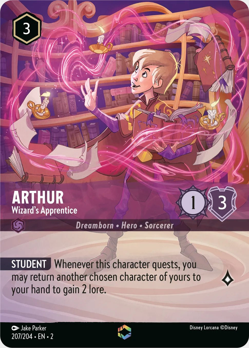 Arthur - Wizard's Apprentice (Enchanted) (207/204) [Rise of the Floodborn] | Game Master's Emporium (The New GME)