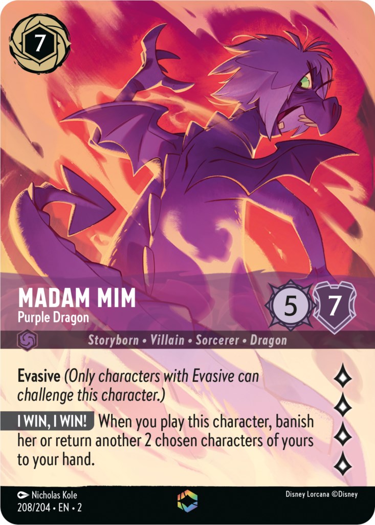 Madam Mim - Purple Dragon (Enchanted) (208/204) [Rise of the Floodborn] | Game Master's Emporium (The New GME)