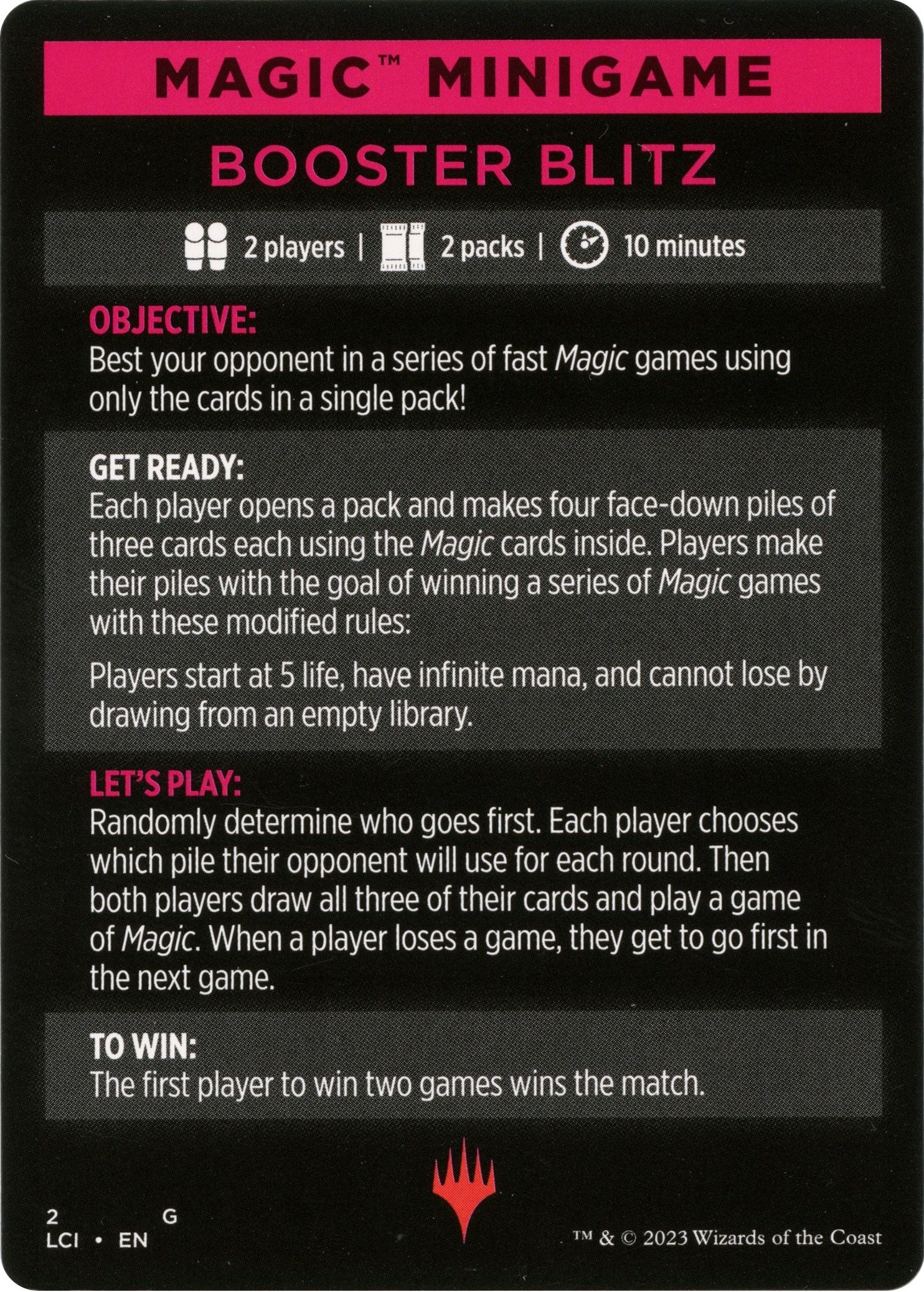 Booster Blitz (Magic Minigame) [The Lost Caverns of Ixalan Minigame] | Game Master's Emporium (The New GME)