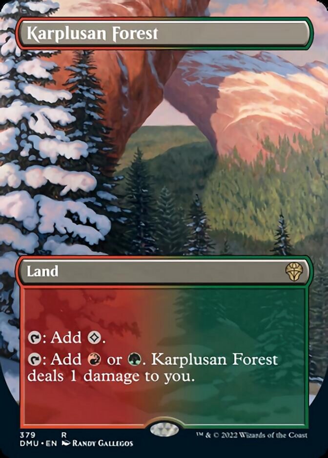 Karplusan Forest (Borderless Alternate Art) [Dominaria United] | Game Master's Emporium (The New GME)