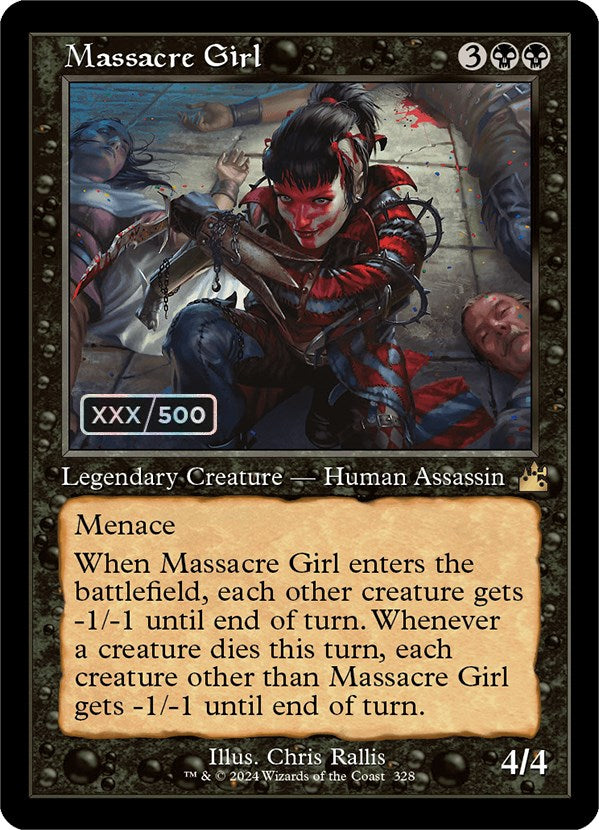 Massacre Girl (Retro) (Serialized) [Ravnica Remastered] | Game Master's Emporium (The New GME)