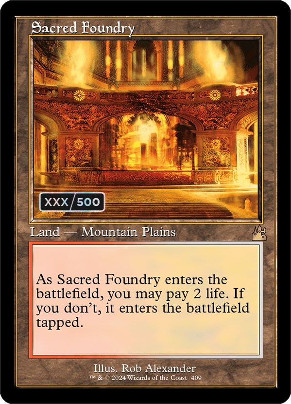 Sacred Foundry (Retro) (Serialized) [Ravnica Remastered] | Game Master's Emporium (The New GME)