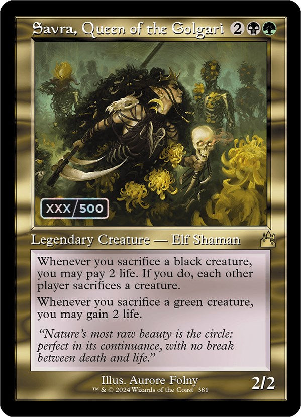 Savra, Queen of the Golgari (Retro) (Serialized) [Ravnica Remastered] | Game Master's Emporium (The New GME)