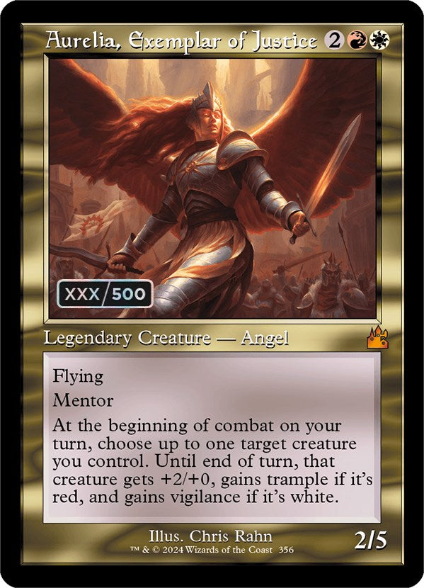 Aurelia, Exemplar of Justice (Retro) (Serialized) [Ravnica Remastered] | Game Master's Emporium (The New GME)