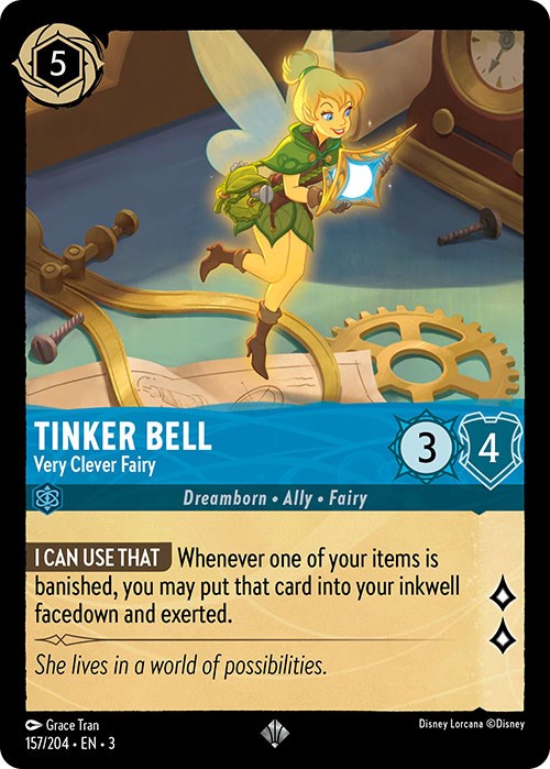 Tinker Bell - Very Clever Fairy (157/204) [Into the Inklands] | Game Master's Emporium (The New GME)