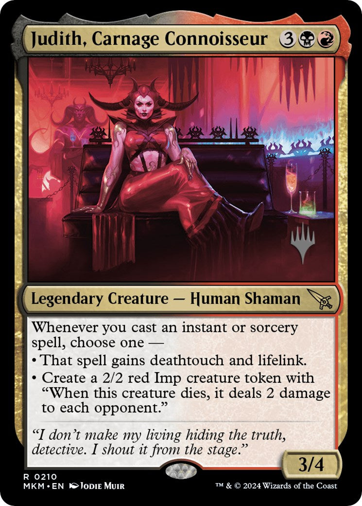 Judith, Carnage Connoisseur (Promo Pack) [Murders at Karlov Manor Promos] | Game Master's Emporium (The New GME)