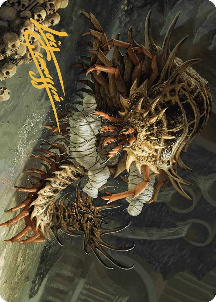 Rot Farm Mortipede Art Card (Gold-Stamped Signature) [Murders at Karlov Manor Art Series] | Game Master's Emporium (The New GME)