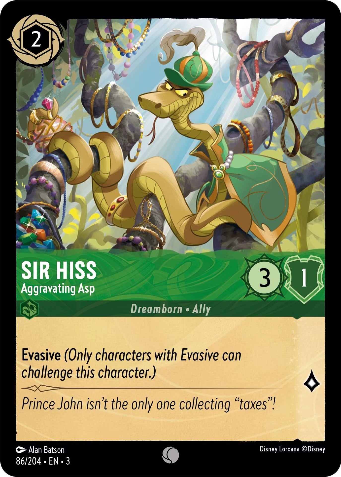 Sir Hiss - Aggravating Asp (86/204) [Into the Inklands] | Game Master's Emporium (The New GME)