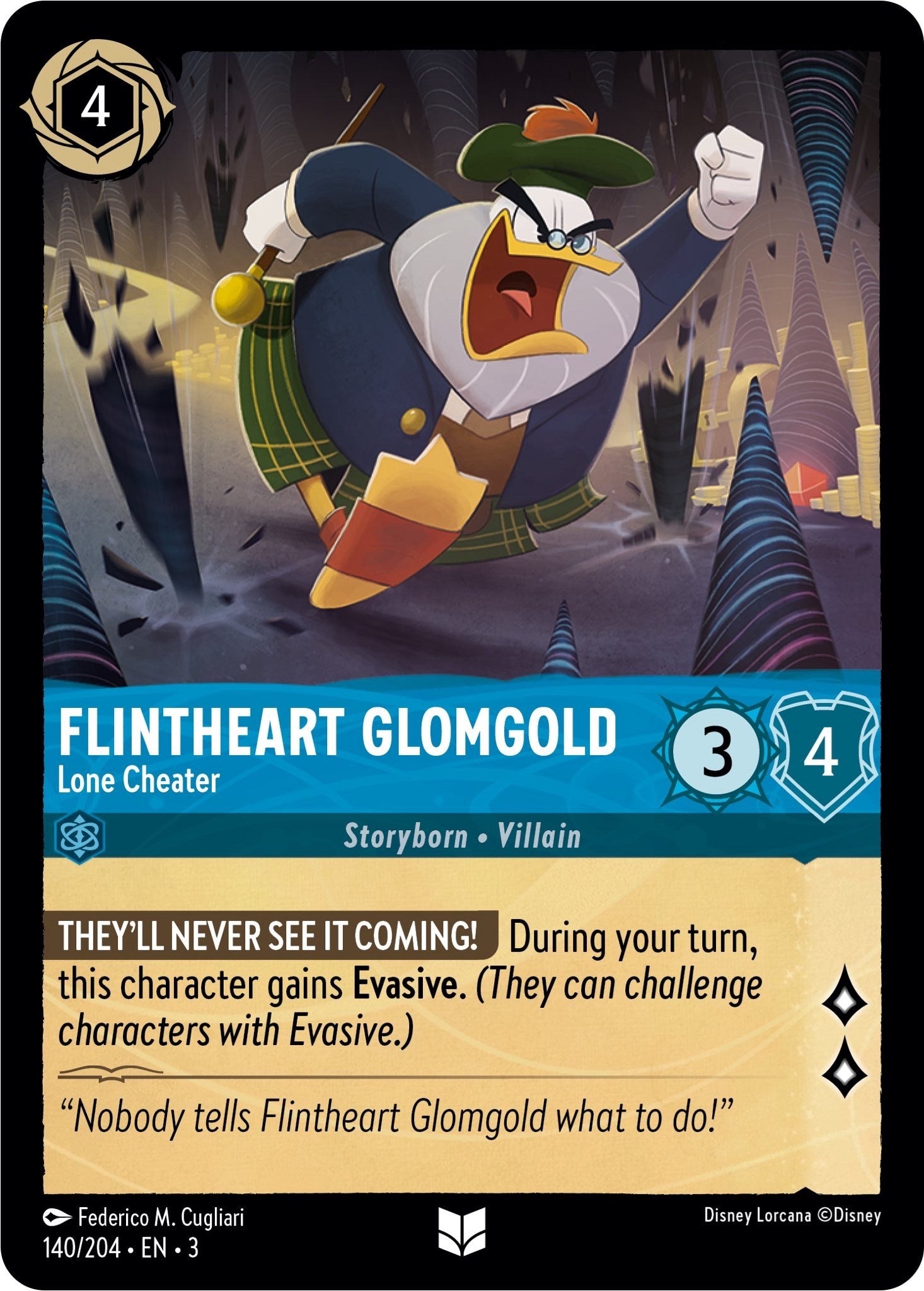 Flintheart Glomgold - Lone Cheater (140/204) [Into the Inklands] | Game Master's Emporium (The New GME)