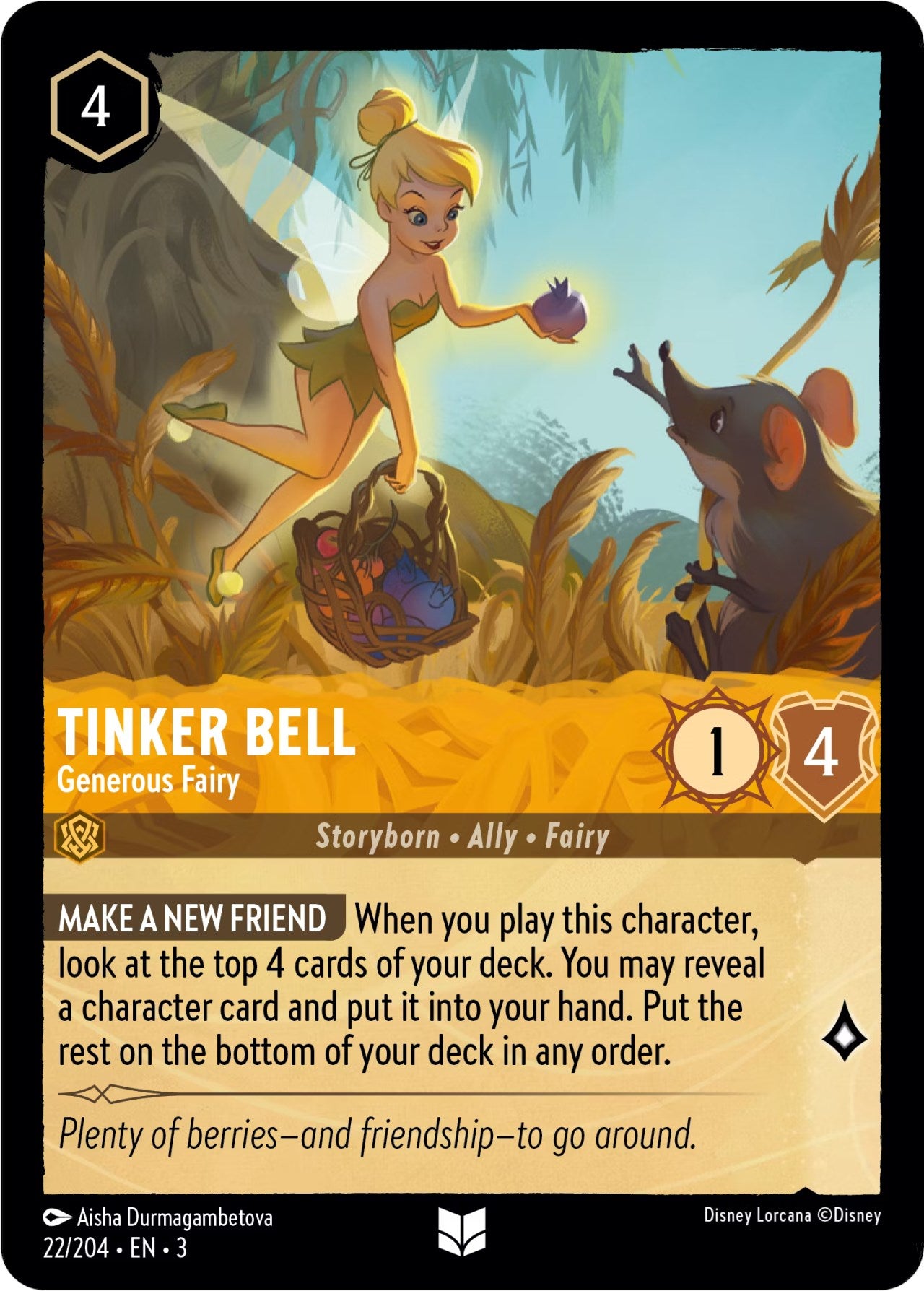 Tinker Bell - Generous Fairy (22/204) [Into the Inklands] | Game Master's Emporium (The New GME)
