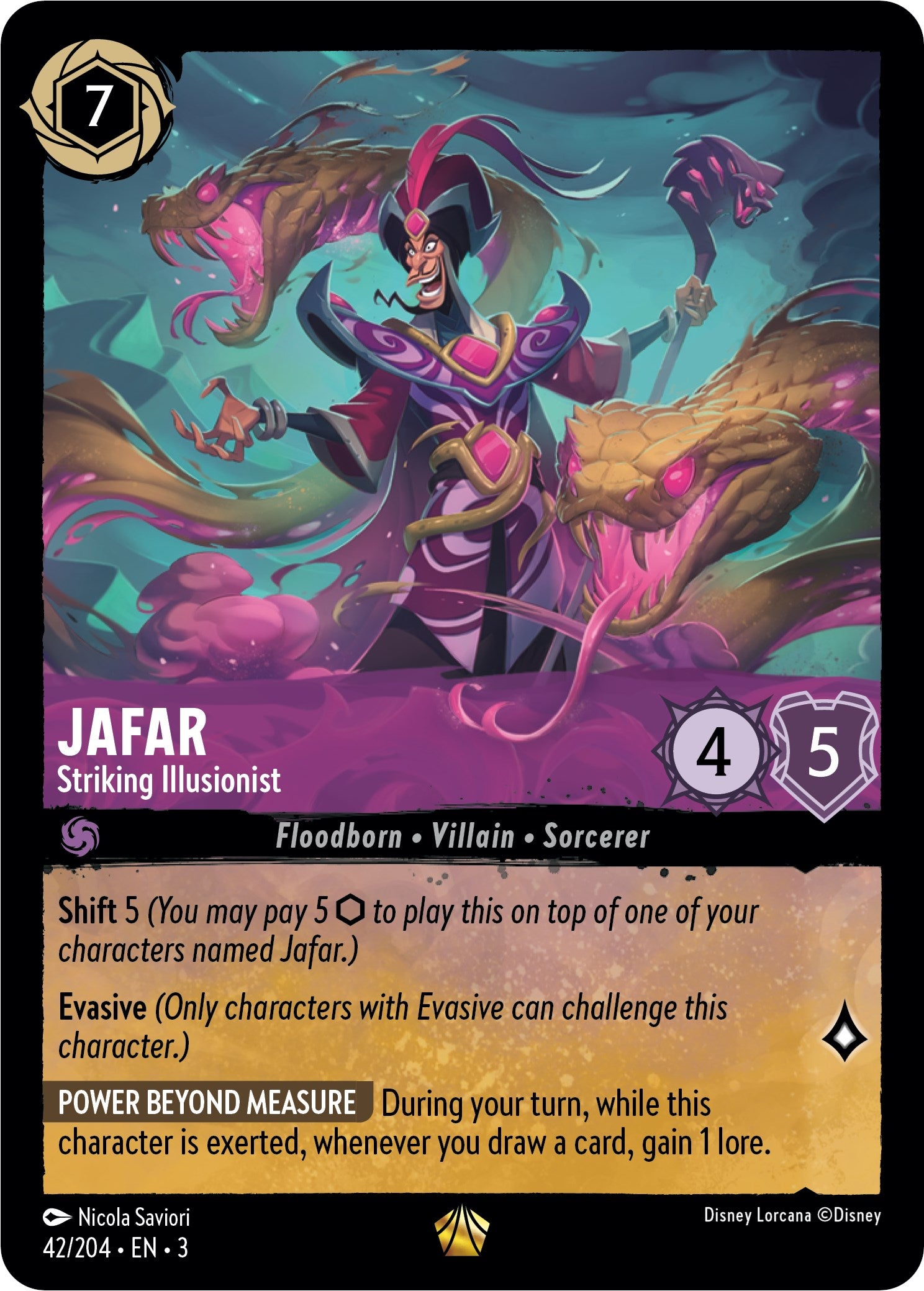Jafar - Striking Illusionist (42/204) [Into the Inklands] | Game Master's Emporium (The New GME)