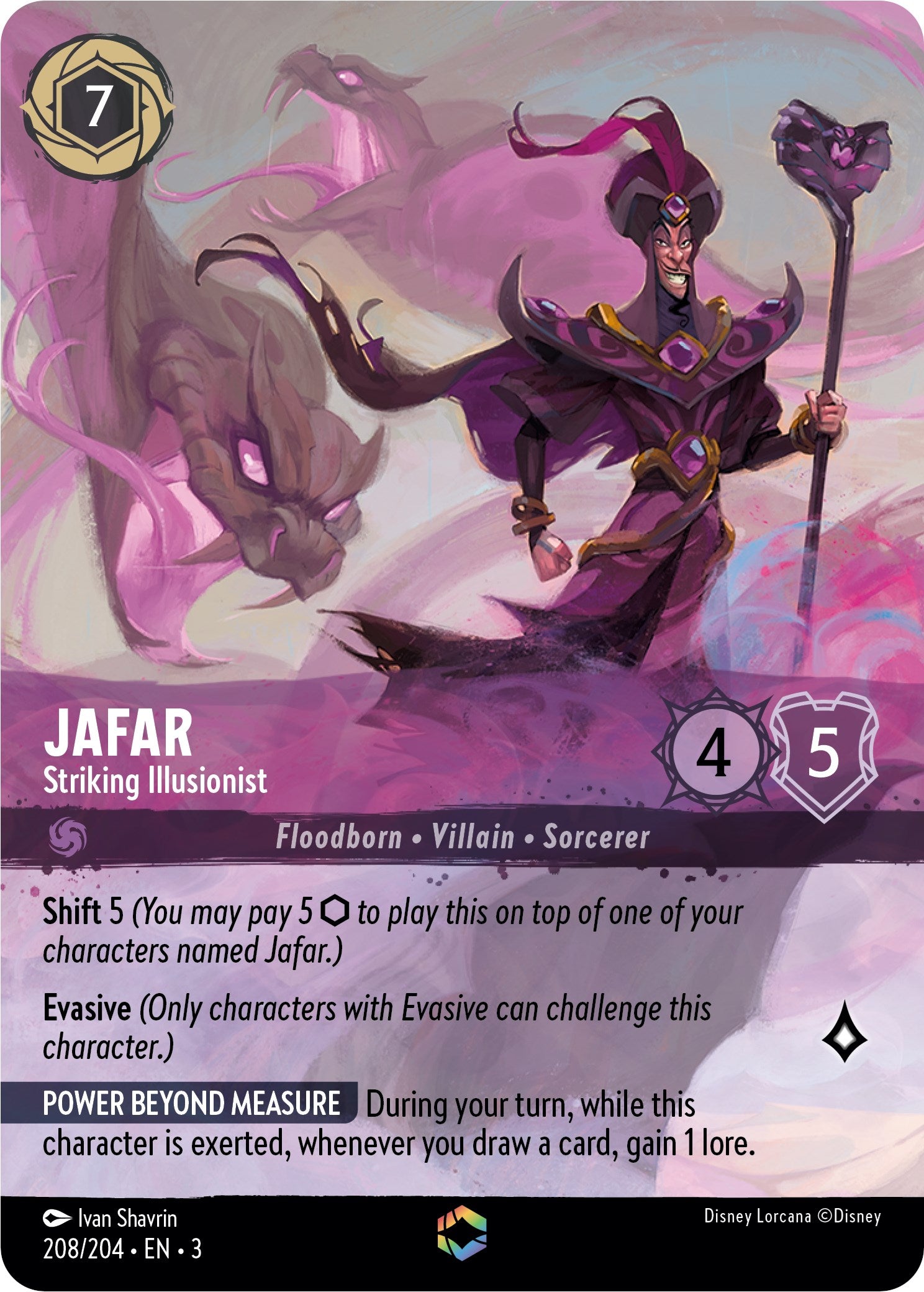 Jafar - Striking Illusionist (Enchanted) (208/204) [Into the Inklands] | Game Master's Emporium (The New GME)