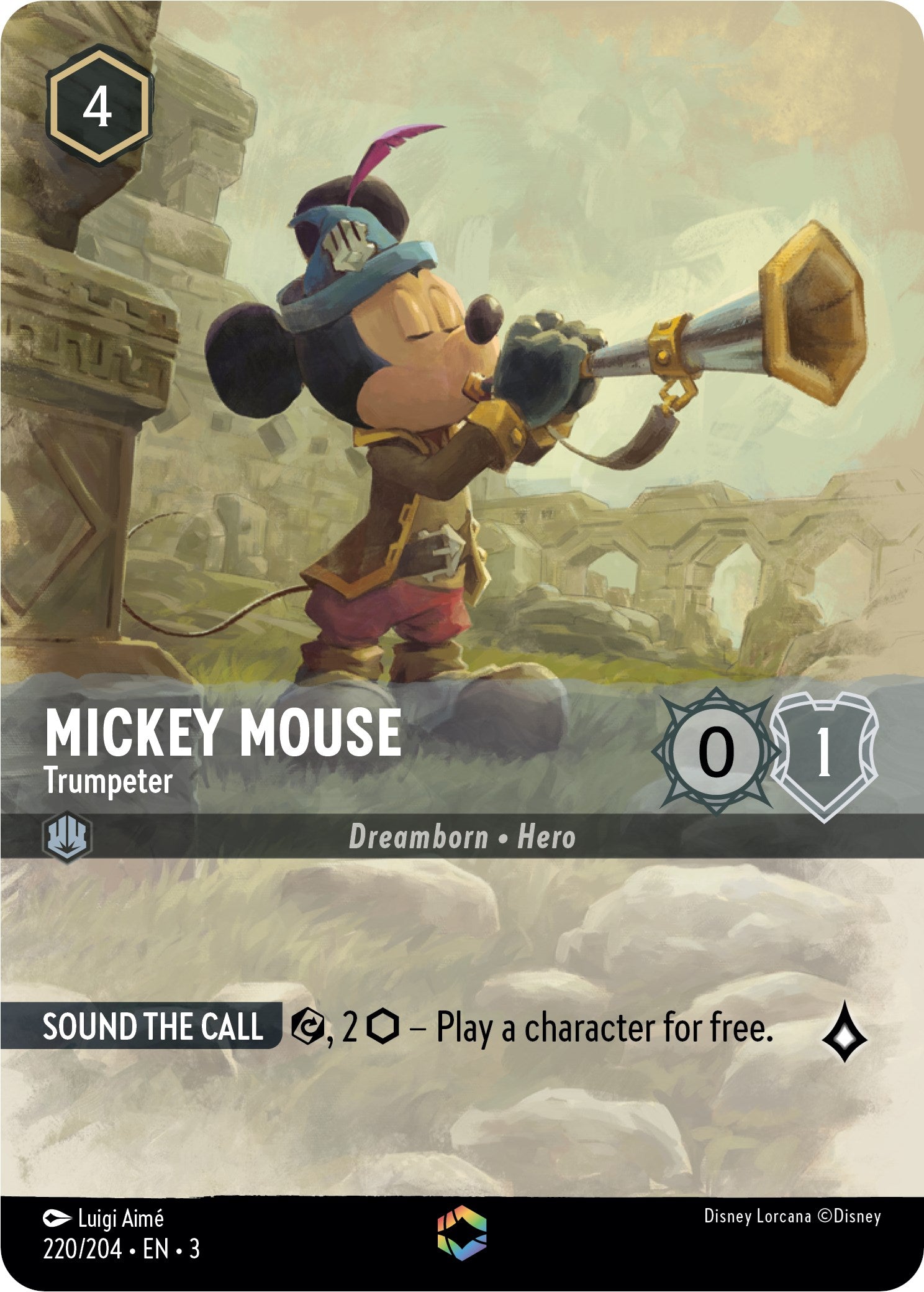 Mickey Mouse -Trumpeter (Enchanted) (220/204) [Into the Inklands] | Game Master's Emporium (The New GME)