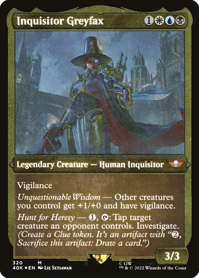Inquisitor Greyfax (Display Commander) (Etched Foil) [Warhammer 40,000] | Game Master's Emporium (The New GME)