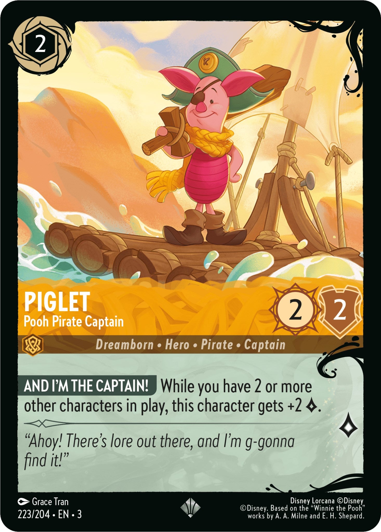 Piglet - Pooh Pirate Captain (223/204) [Ursula's Return] | Game Master's Emporium (The New GME)