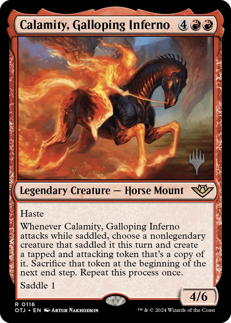 Calamity, Galloping Inferno (Promo Pack) [Outlaws of Thunder Junction Promos] | Game Master's Emporium (The New GME)