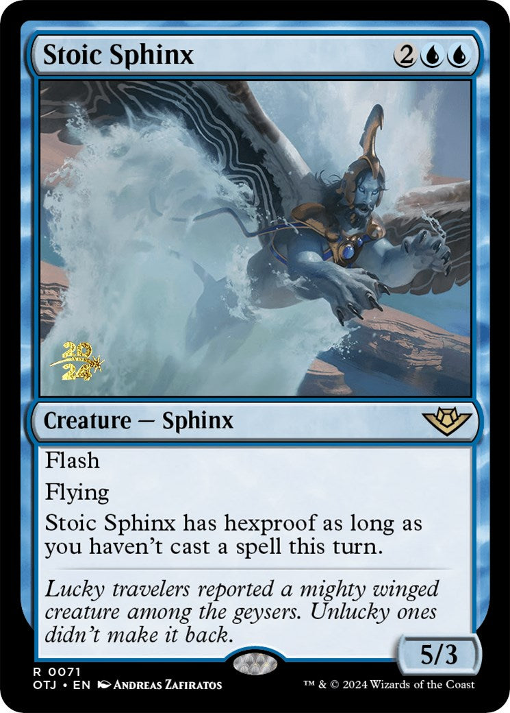 Stoic Sphinx [Outlaws of Thunder Junction Prerelease Promos] | Game Master's Emporium (The New GME)
