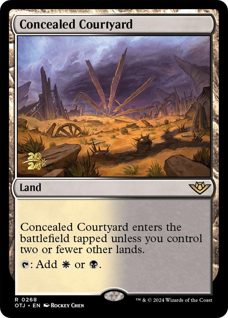 Concealed Courtyard (OTJ) [Outlaws of Thunder Junction Prerelease Promos] | Game Master's Emporium (The New GME)