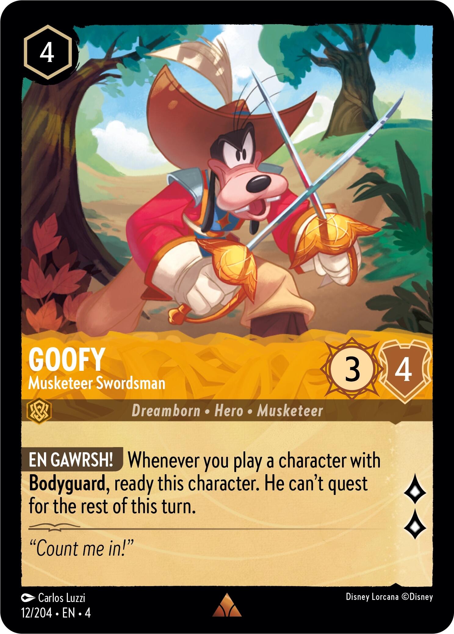 Goofy - Musketeer Swordsman (12/204) [Ursula's Return] | Game Master's Emporium (The New GME)