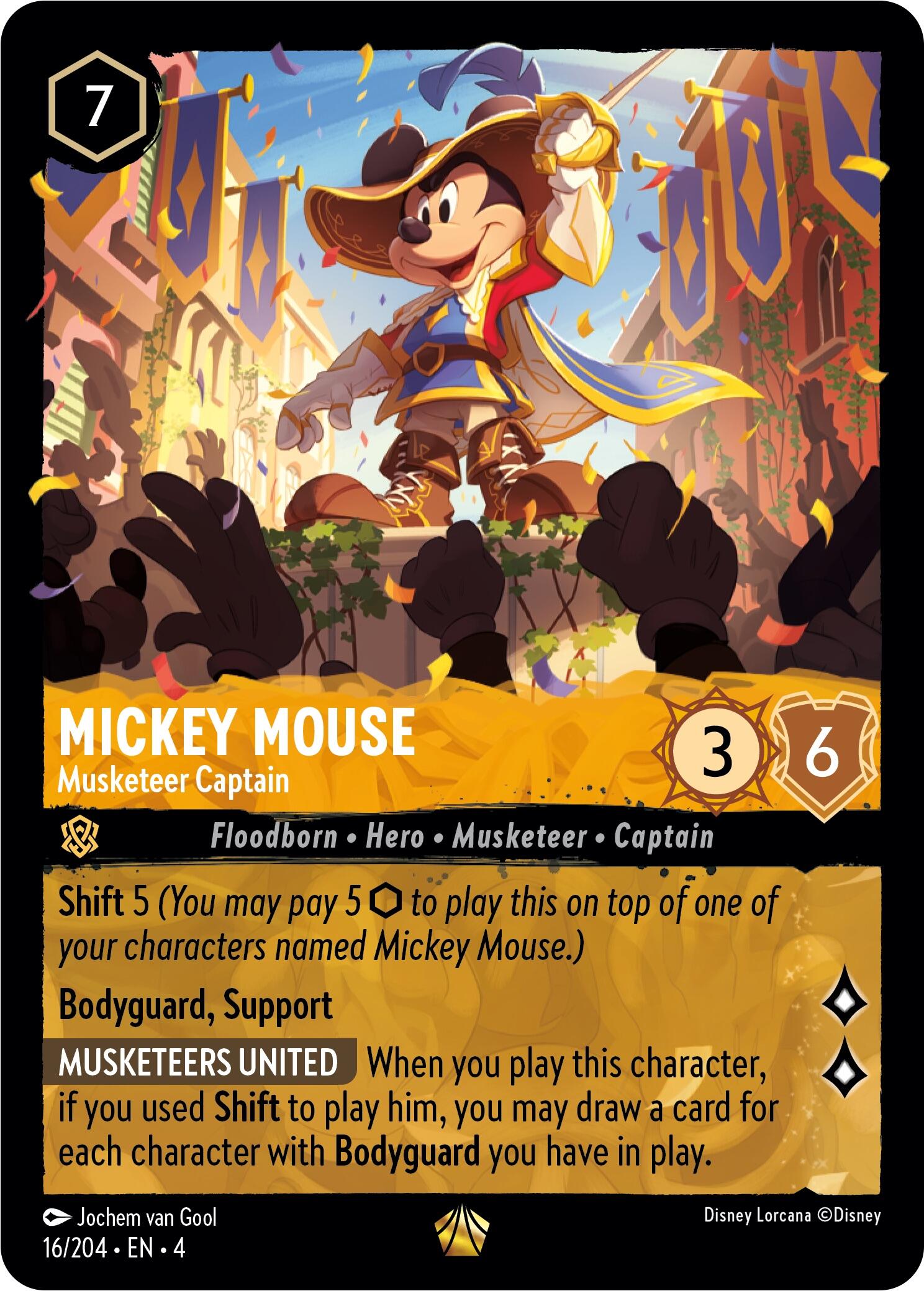 Mickey Mouse - Musketeer Captain (16/204) [Ursula's Return] | Game Master's Emporium (The New GME)