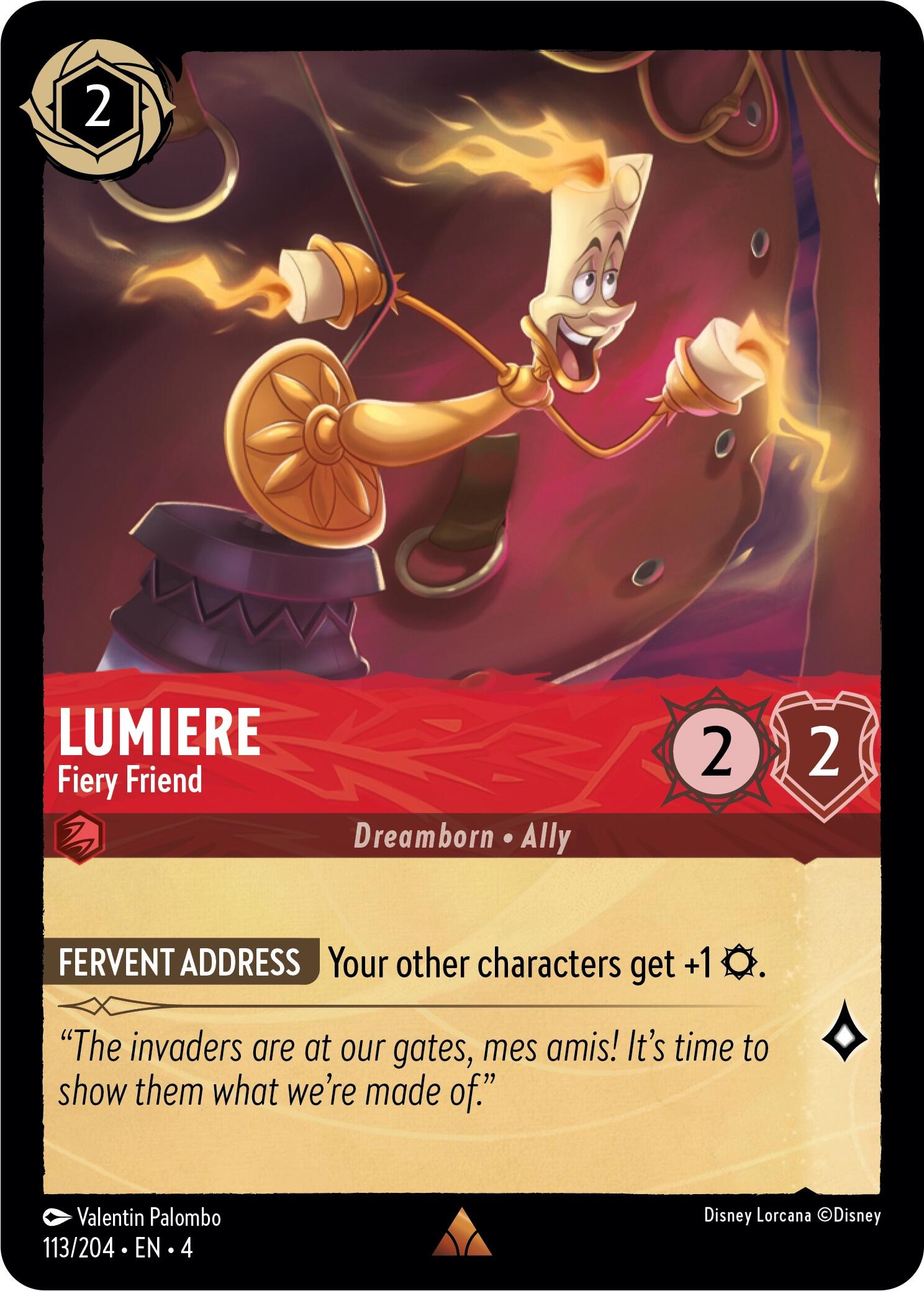 Lumiere - Fiery Friend (113/204) [Ursula's Return] | Game Master's Emporium (The New GME)