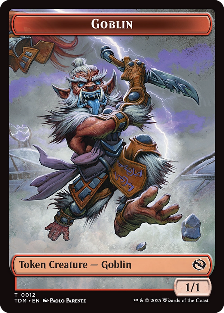 Goblin // Warrior Double-Sided Token [Tarkir: Dragonstorm Tokens] | Game Master's Emporium (The New GME)