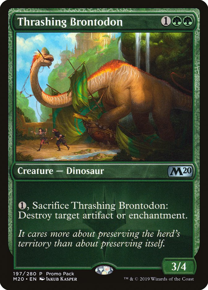 Thrashing Brontodon (Promo Pack) [Core Set 2020 Promos] | Game Master's Emporium (The New GME)