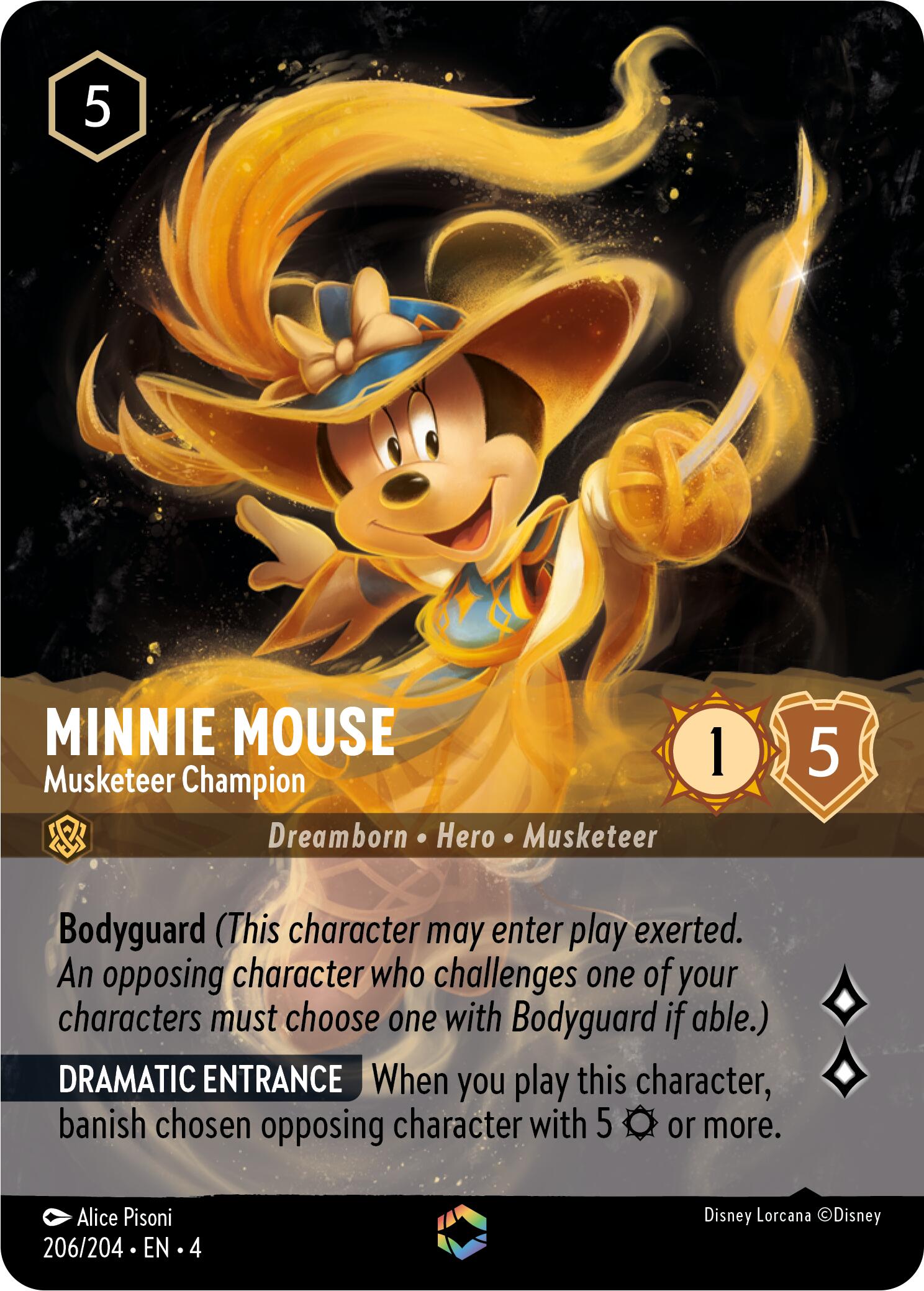 Minnie Mouse - Musketeer Champion (Enchanted) (206/204) [Ursula's Return] | Game Master's Emporium (The New GME)