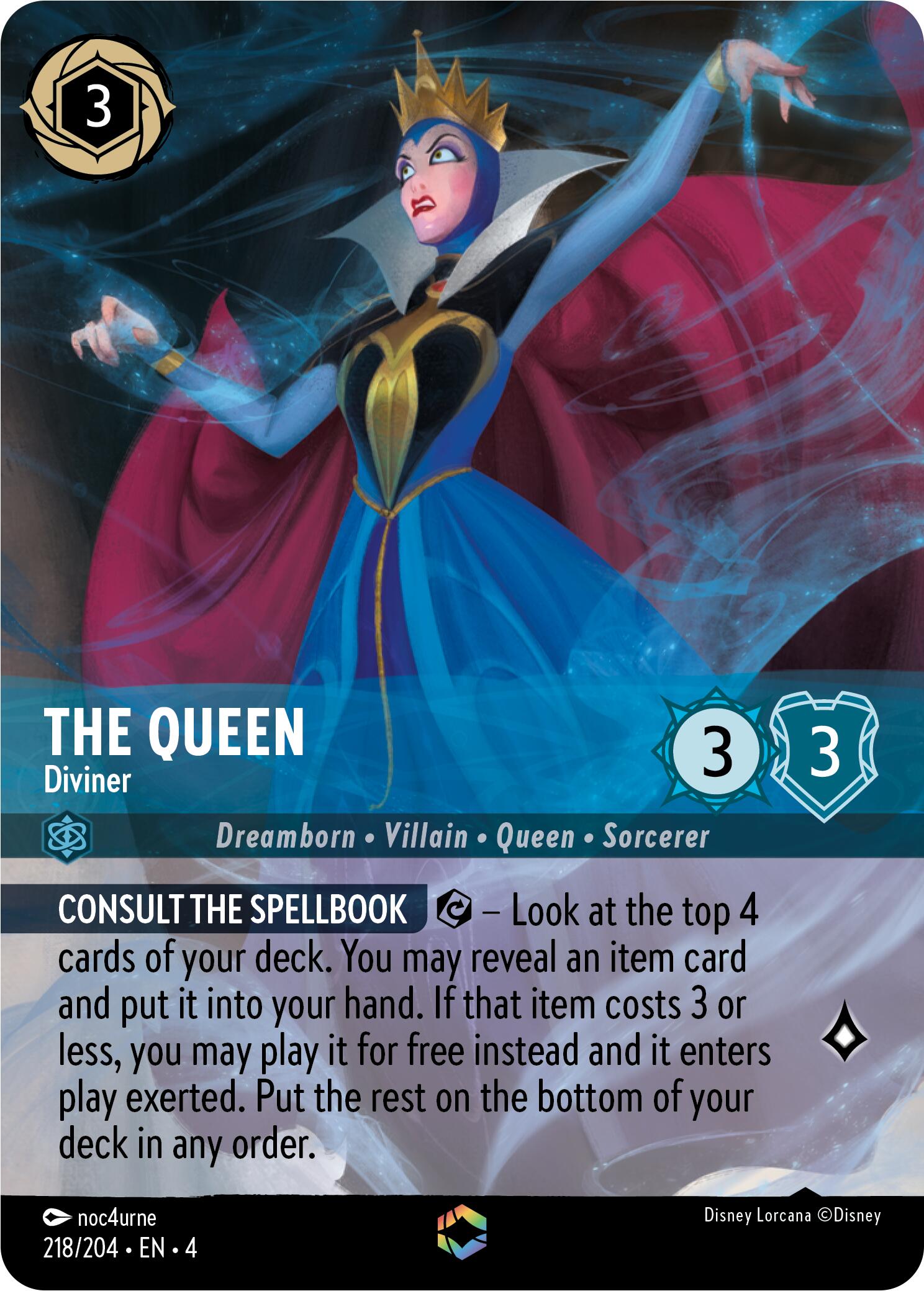 The Queen - Diviner (Enchanted) (218/204) [Ursula's Return] | Game Master's Emporium (The New GME)